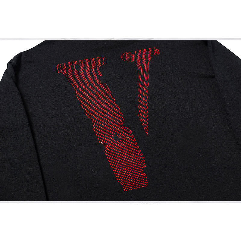 Vlone Hoodie Men's Sweater Male and Female Large Size Retro Sports LooseFitting Hoodie