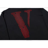 Vlone Hoodie Men's Sweater Male and Female Large Size Retro Sports LooseFitting Hoodie
