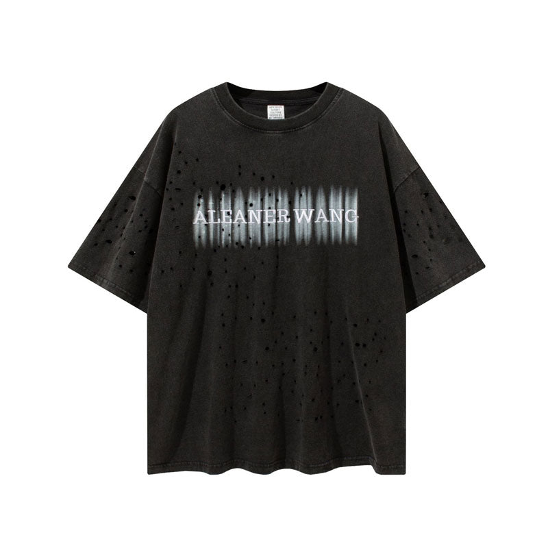 Men's Summer Short Sleeve plus Size Loose Top Retro Sports T-shirt Men Top