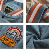 Varsity Jacket for Men Baseball Jackets Autumn and Winter Corduroy Jacket Men's Casual Baseball Uniform Jacket