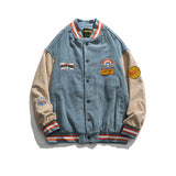 Varsity Jacket for Men Baseball Jackets Autumn and Winter Corduroy Jacket Men's Casual Baseball Uniform Jacket