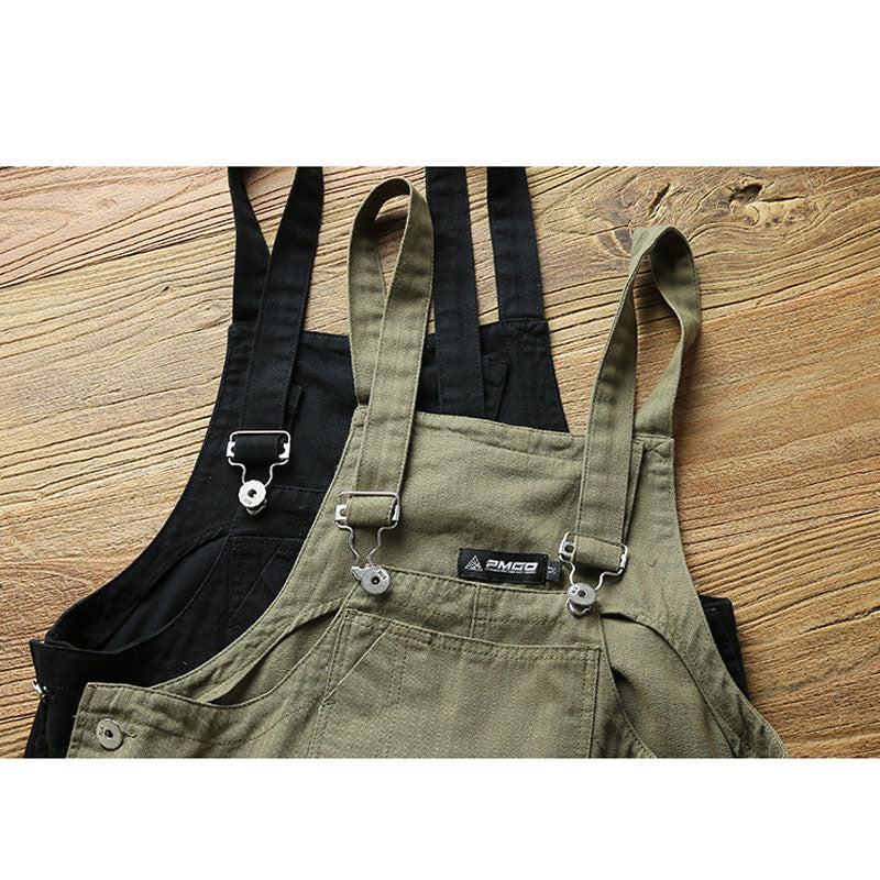 Casual Suspender Trousers Men's Trousers plus Size Retro Sports Trousers Overalls Loose Suspenders Men Denim Overalls