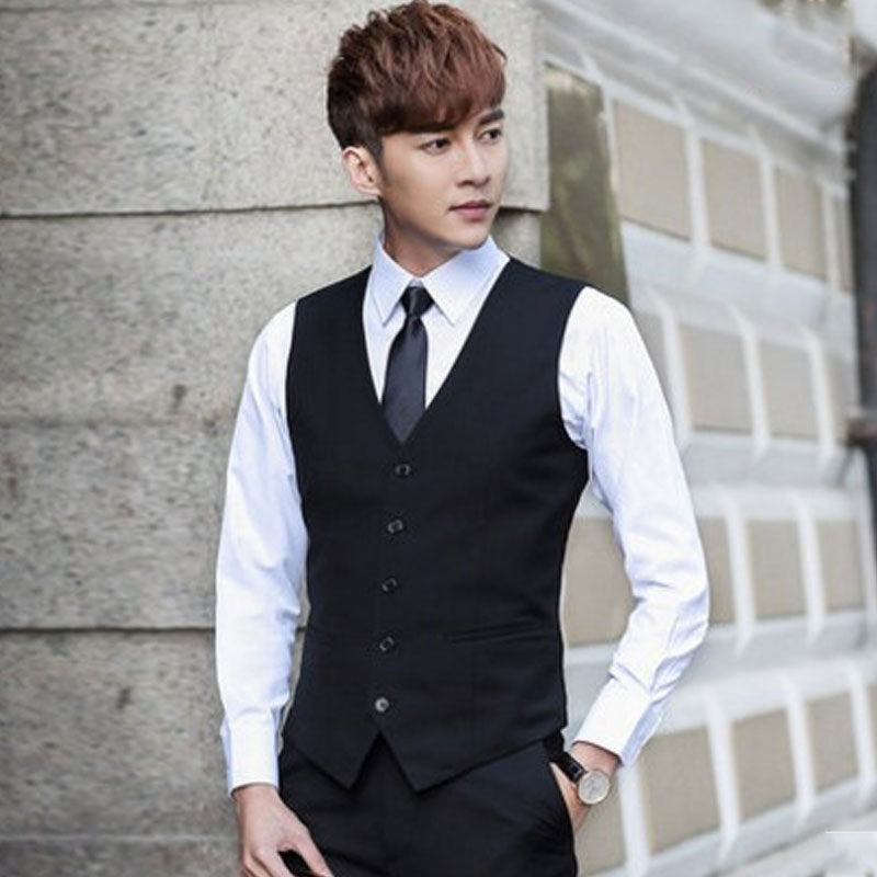 Tuxedo Vests Spring and Autumn Vest Men's Suit Vest Vest Business Leisure Professional Formal Wear