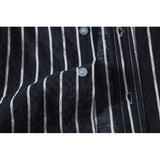 Men's Autumn Men's Contrast Color Striped Cotton and Linen Ribbon Breathable Long Sleeves Shirt Men Winter Outfit