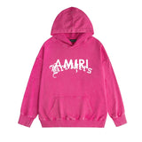 Amiri washed hoodie letter cross washed distressed printing