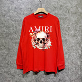 Amiri long sleeve shirts flower skull printing