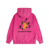 Amiri washed hoodie hollywood eagle distressed printing