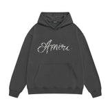 Amiri hoodie silver ring snake letterprinting