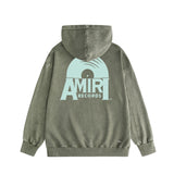 Amiri washed hoodie large radar washed and distressed printing