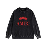 Amiri washed sweatshirt red pentagram print washed old
