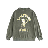 Amiri washed sweatshirt dice man printing washed and distressed