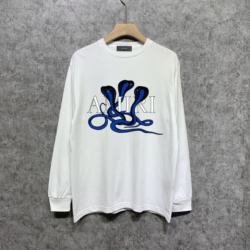 Amiri long sleeve shirts new font cobra printing