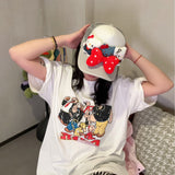 Y2k hot girl hat heavy industry big butterfly cartoon ktcat baseball cap mesh breathable sun hat