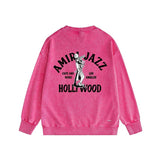 Amiri washed sweatshirt wolf music hand printed washed and distressed