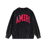 Amiri washed sweatshirt red letter miter letter print washed old
