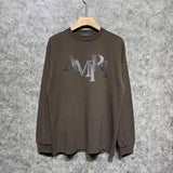 Amiri long sleeve shirts gray gradient letterprinting