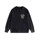 Amiri washed sweatshirt hollywood golden dragon printing washed and distressed