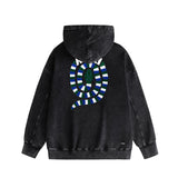 Amiri washed hoodie patchwork colorful snake washed distressed printing
