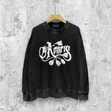 Amiri washed sweatshirt morning glory printing washed and distressed