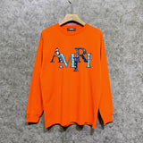 Amiri long sleeve shirts cashew flower overlapping letterprinting