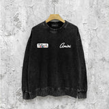 Amiri washed sweatshirt billiard sketch printing washed and distressed