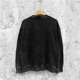 Amiri washed sweatshirt with overlapping letters and foam printing washed and distressed