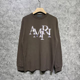 Amiri long sleeve shirts metallic glossy letterprinting