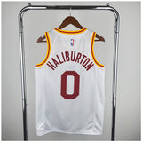 NBA Jerseys Season 20, Pacers, Retro, White No. 0, Halliburton