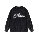 Amiri washed sweatshirt gypsophila printing washed and distressed