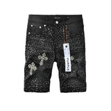 purple brand denim shorts
