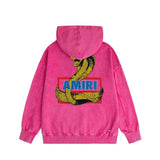 Amiri washed hoodie king cobra gold printing distressed printing