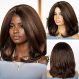 Women'S Wigs Middle Part Short Straight Yaki Bob Wig