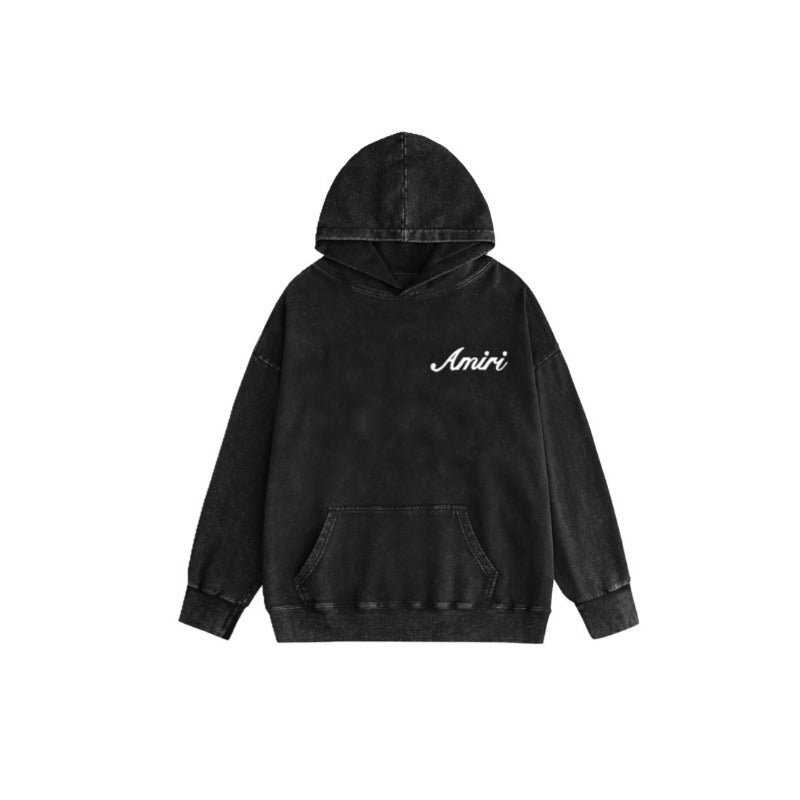 Amiri washed hoodie new font printing