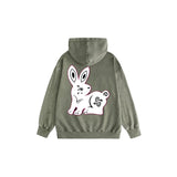 Amiri washed hoodie giant rabbit letterprinting