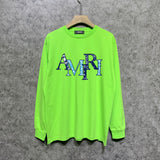 Amiri long sleeve shirts cashew flower overlapping letterprinting