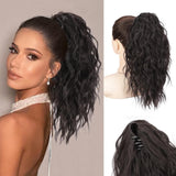 Women's Wigs High Temperature Silk Water Ripple Long Curly Hair Ponytail