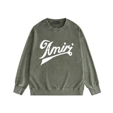 Amiri washed sweatshirt elegant letter printing washed and distressed