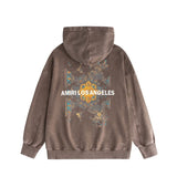 Amiri washed hoodie damaged oil painting distressed printing