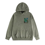 Amiri washed hoodie waist flower camouflage letter distressed printing