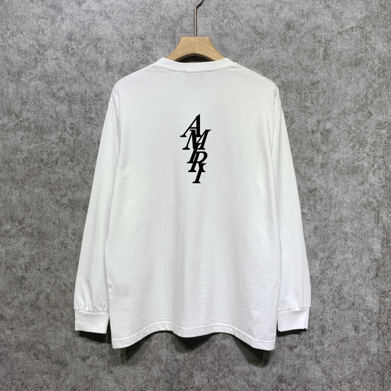 Amiri long sleeve shirts vertical small overlapping letterprinting