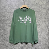 Amiri long sleeve shirts metallic glossy letterprinting