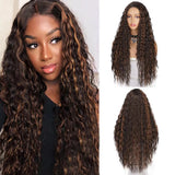 Women'S Wigs  Middle Part Lace Front Gradual Long Curly Synthetic Wig