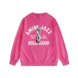 Amiri washed sweatshirt wolf music hand printed washed and distressed