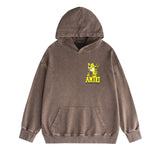Amiri washed hoodie xiaohu distressed printing