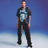 Hellstar Sweatpants Wash Water Black Old Casual Trousers