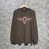 Amiri long sleeve shirts flying eagle wings patch printing