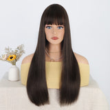 Women's Wigs Straight Bangs Long Straight Heat-Resistant Wig