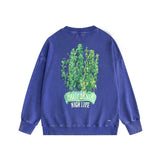 Amiri washed sweatshirt green leaf letterprinting washed and distressed