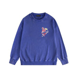 Amiri washed sweatshirt flower printing washed and distressed
