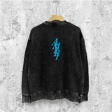 Amiri washed sweatshirt vertical small overlapping letter print washed old